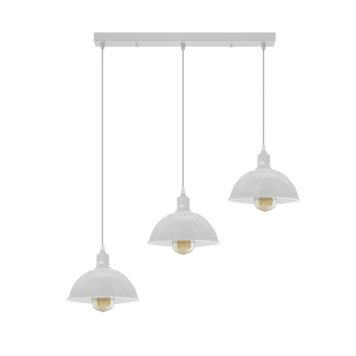 Industriële vintage loft keukenbar plafondlamp met 3 fittingen van metaal ~4333 - Afbeelding 8
