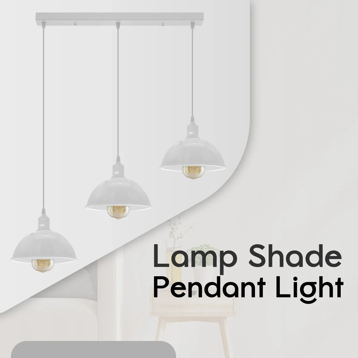 Industriële vintage loft keukenbar plafondlamp met 3 fittingen van metaal ~4333 - Afbeelding 3