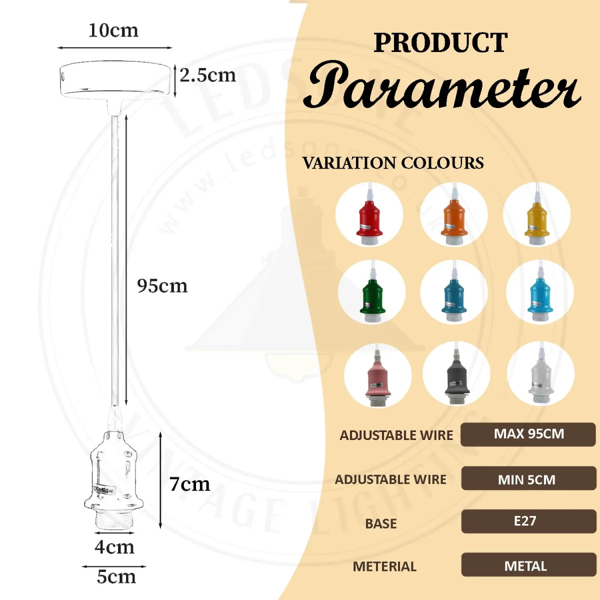 2-pack industriële hanglamp, lampenkap, lamphouder, plafondlamp~4270 - Afbeelding 7