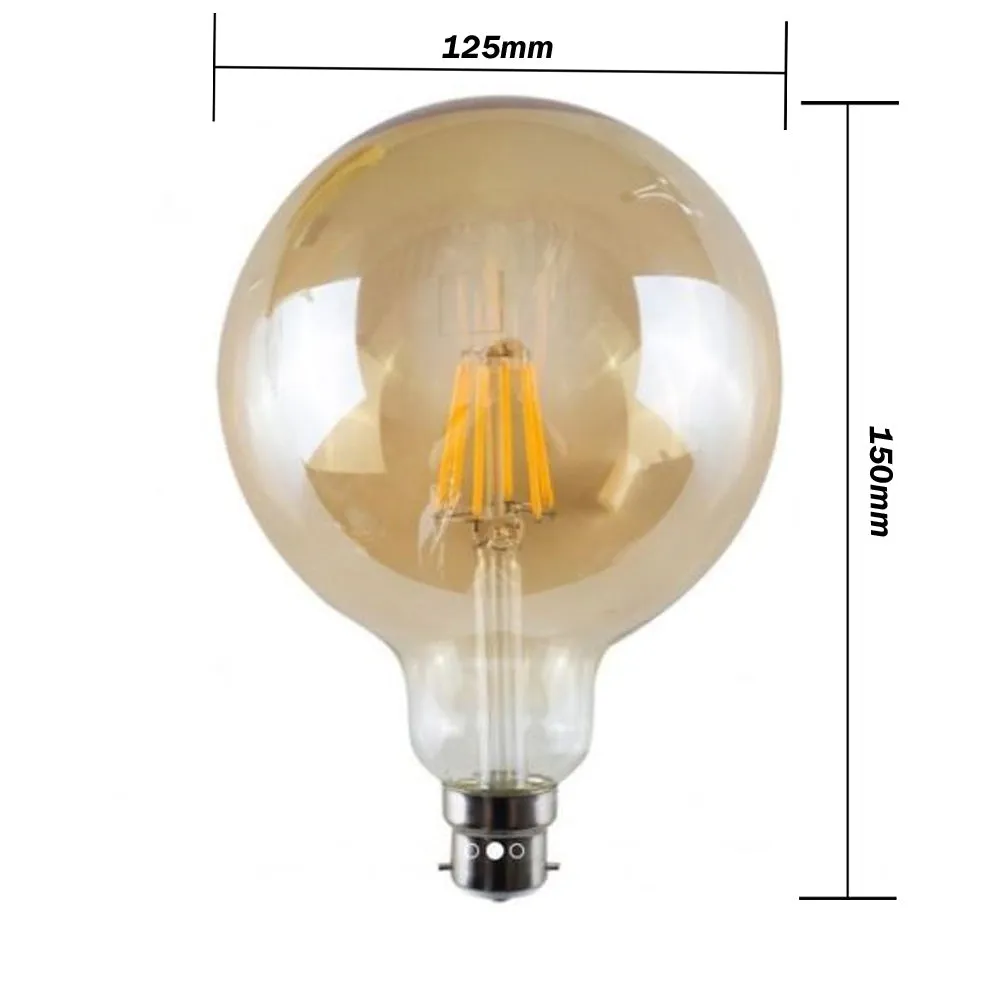 Dimmable Globe Filament LED Bulb – G125, G95 & G80 Models | B22 & E27 Base ~6736 - Afbeelding 5