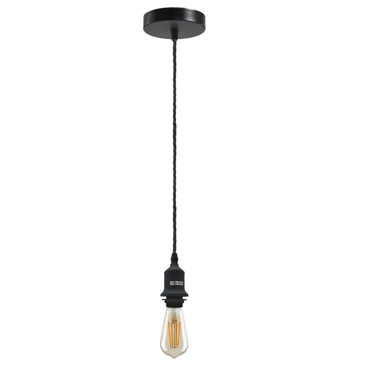 Vintage plafondrozet stoffen flexibele lampenhouder hanglamp gevlochten fitting lichtset ~4466 - Afbeelding 2