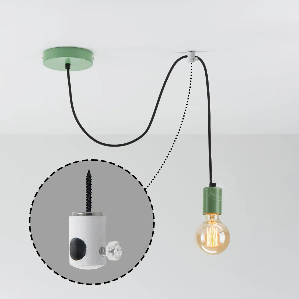 Witte hanglamp kabelhaak verlichtingsarmatuur kabel montage clips organizer~4425 - Afbeelding 2