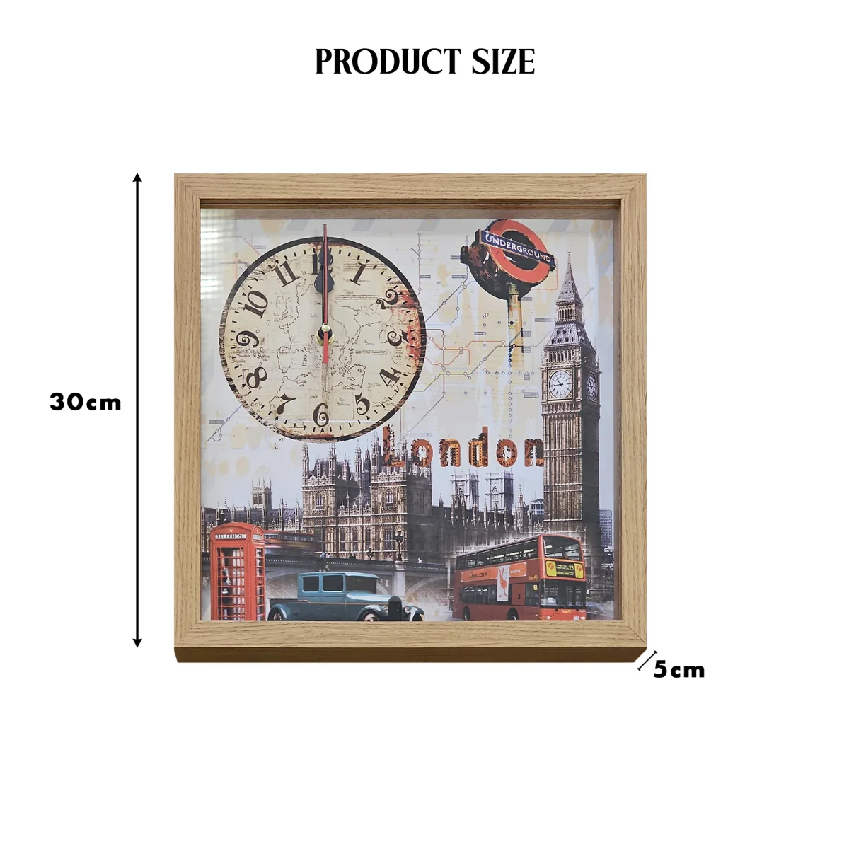 Wandklokken met de Big Ben in Londen (rechthoekig schilderij) voor woondecoratie ~5317 - Afbeelding 5