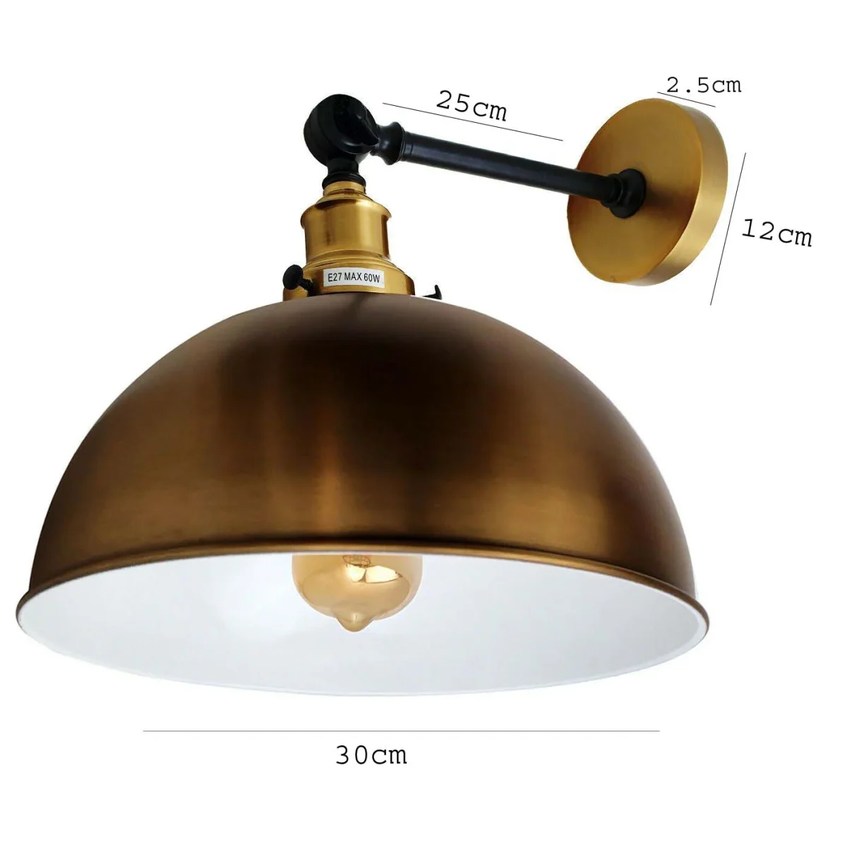 Vintage stijl verstelbare gele messing wandlamp fitting kit~2474 - Afbeelding 4