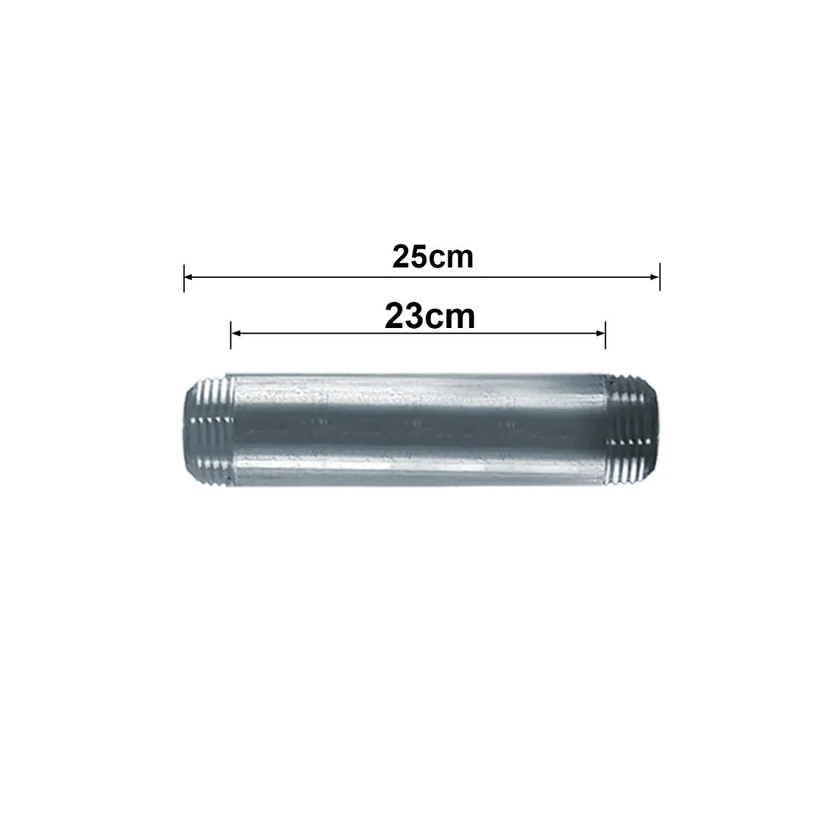25cm ¾ BSP gegalvaniseerde buizen, ijzeren schroefdraadpijpfittingen ~4564 - Afbeelding 4