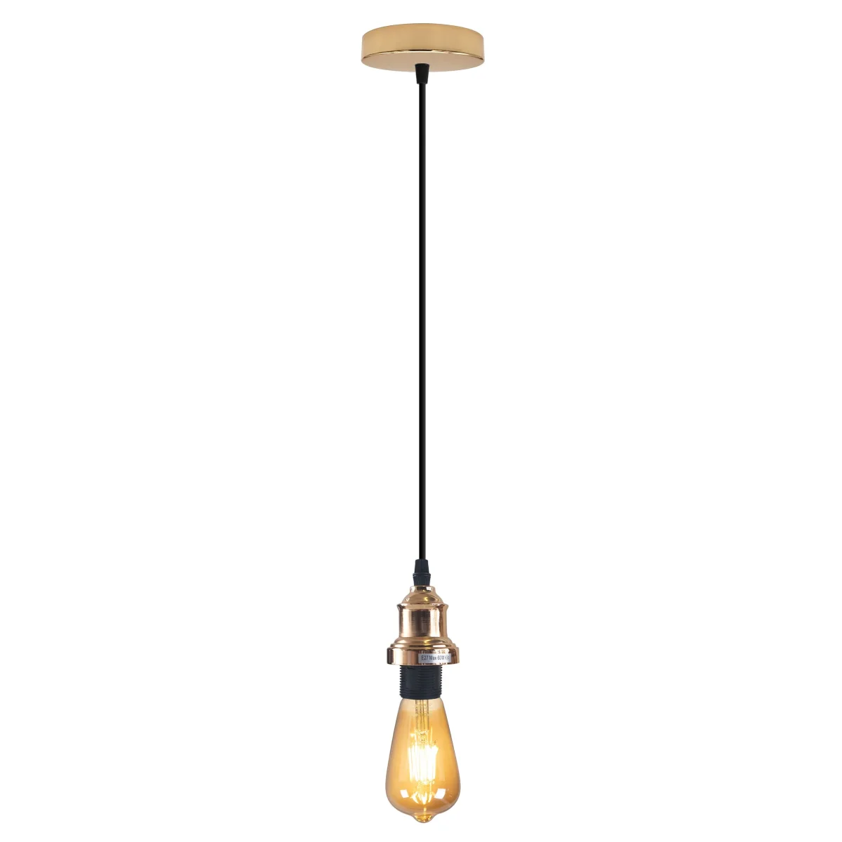 Franse gouden industriële armaturen E27-fitting met 95 cm kabel verlichtingsset ~4456 - Afbeelding 2