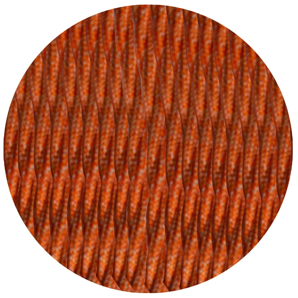 10m 3-aderige gedraaide gele multi tweed vintage elektrische stoffen kabel flex 0,75 mm ~ 4872 - Afbeelding 2
