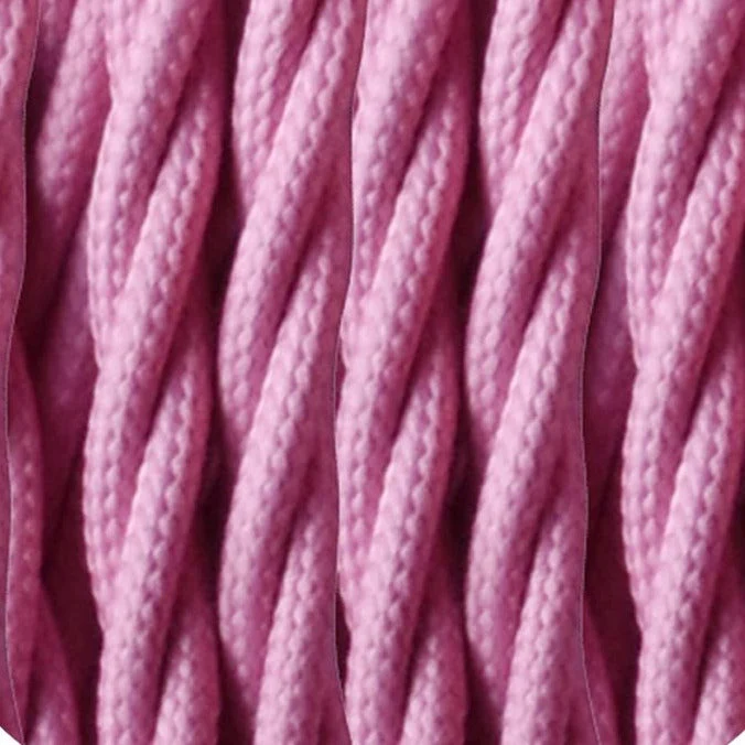 5m 3-aderige gedraaide babyroze vintage elektrische stoffen kabel flex 0,75 mm~4810 - Afbeelding 2