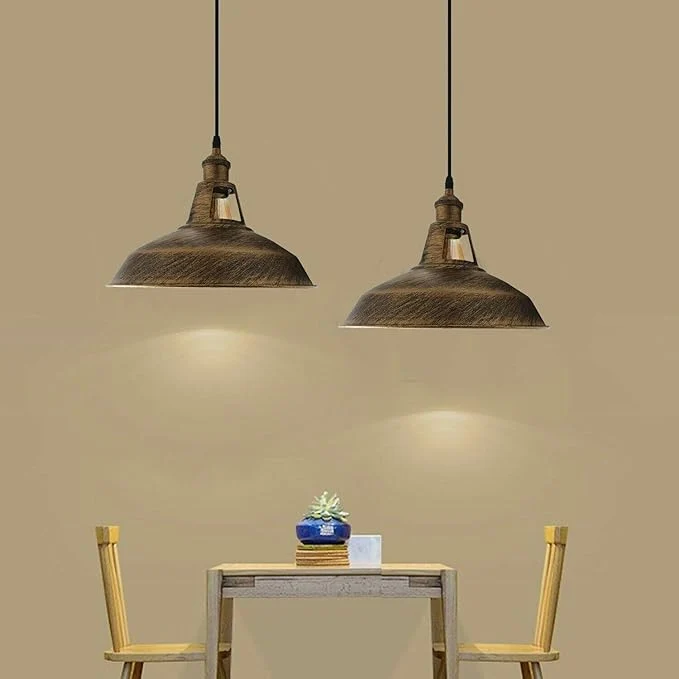 Retro hanglamp met metalen kap, plafondlamp ~ 5580 - Afbeelding 8