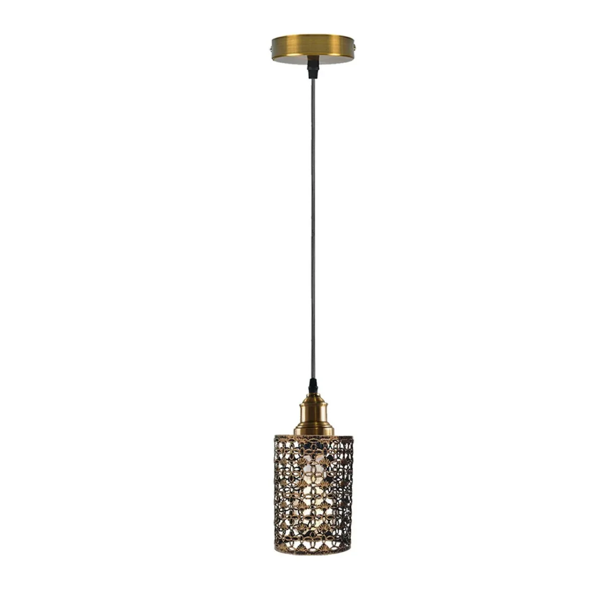 Vintage metalen kooi retro industriële hanglamp plafondlamp~1316 - Afbeelding 7