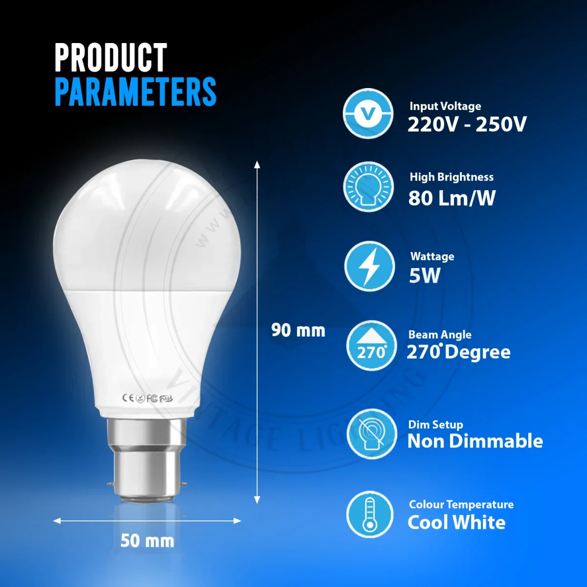 3-pack LED GLS A60 bajonetlamp 3W-25W B22 gloeilampen koelwit licht~5339 - Afbeelding 6