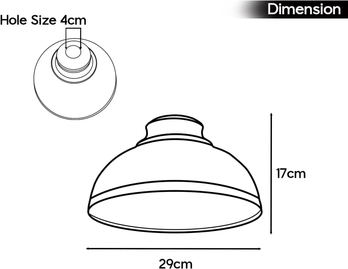 Zwarte metalen retro plafondlamp met eenvoudig te monteren lampenkap~2089 - Afbeelding 6