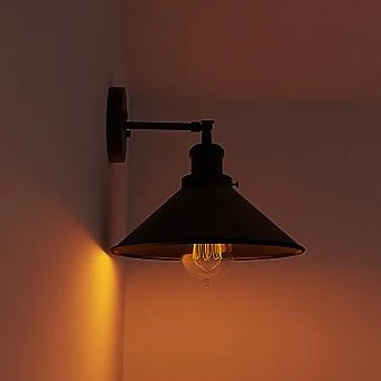 Wandlamp Zwarte kegelvormige kap ~1502 - Afbeelding 5