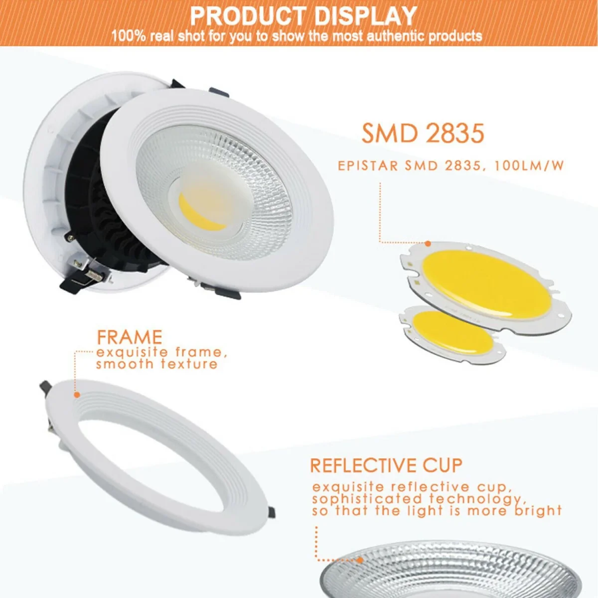 LED ronde ultradunne inbouw plafondpaneel voor binnen, koel wit~1311 - Afbeelding 6