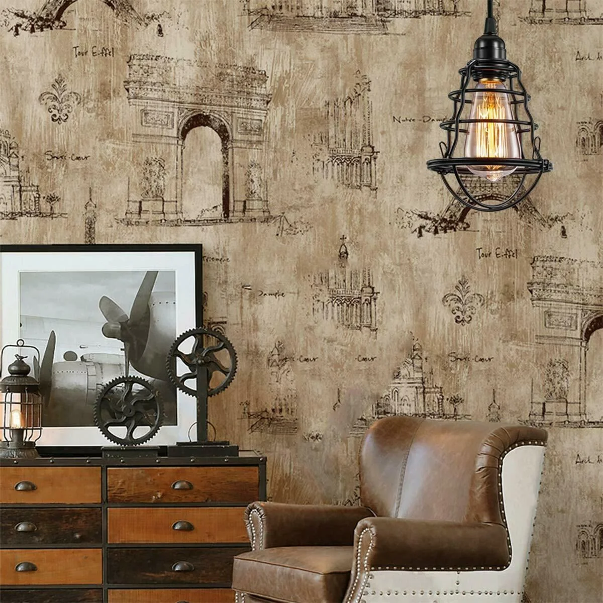 Vintage moderne zwarte hanglamp met verstelbare kabel van 95 cm voor keuken, slaapkamer en woonkamer~1360 - Afbeelding 6