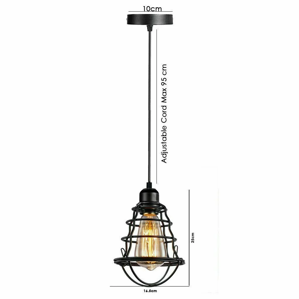 Vintage moderne zwarte hanglamp met verstelbare kabel van 95 cm voor keuken, slaapkamer en woonkamer~1360 - Afbeelding 4