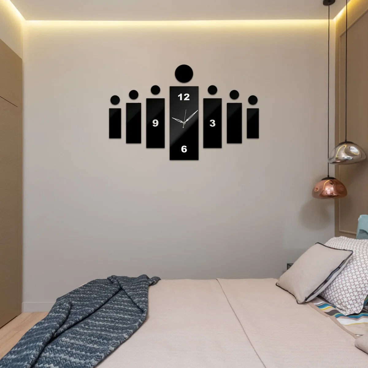 Luxe modern design 3D-wandklok met sticker ~5404 - Afbeelding 3