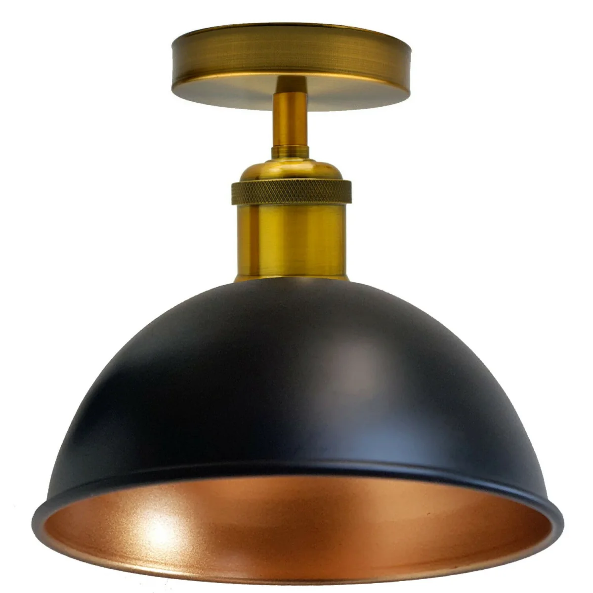 Zwarte, gouden metalen lampenkap voor plafondmontage, ~1788 - Afbeelding 5