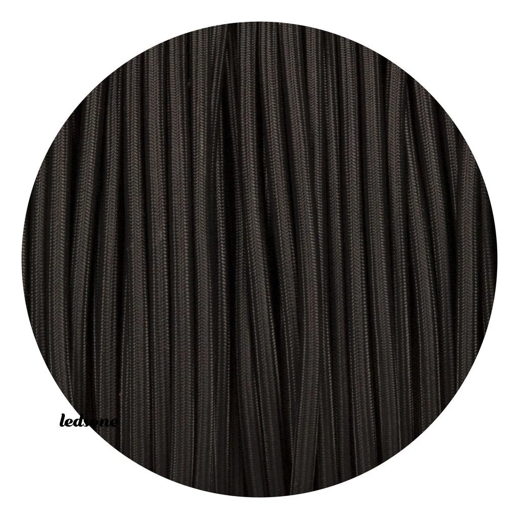 1m/3m/5m/10m 3-aderige ronde zwarte 0,75mm stoffen kabel~3187 - Afbeelding 5