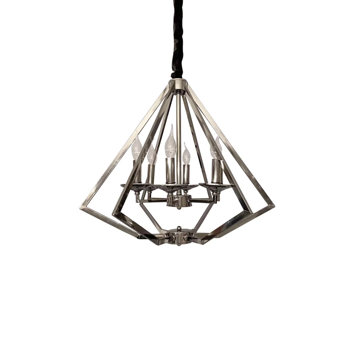Diamond 6-lichts kroonluchter en hanglampen van geborsteld nikkel ~ 4624 - Afbeelding 4