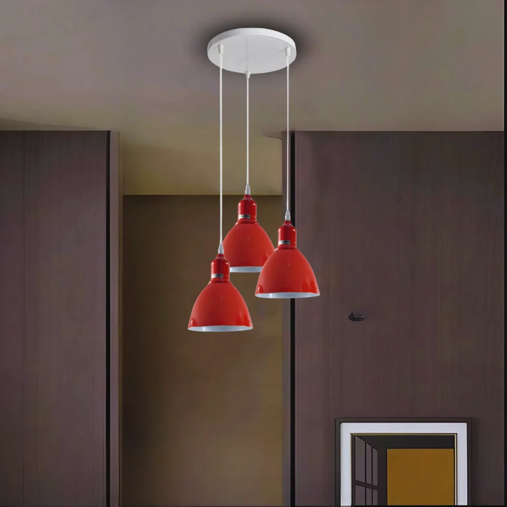 Plafondlamp Rood 3-kap Verlichting~3904 - Afbeelding 2