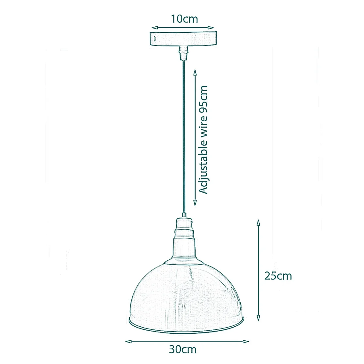 Zwarte industriële vintage stijl plafond hanglamp fittingen metalen lampenkappen~1976 - Afbeelding 5