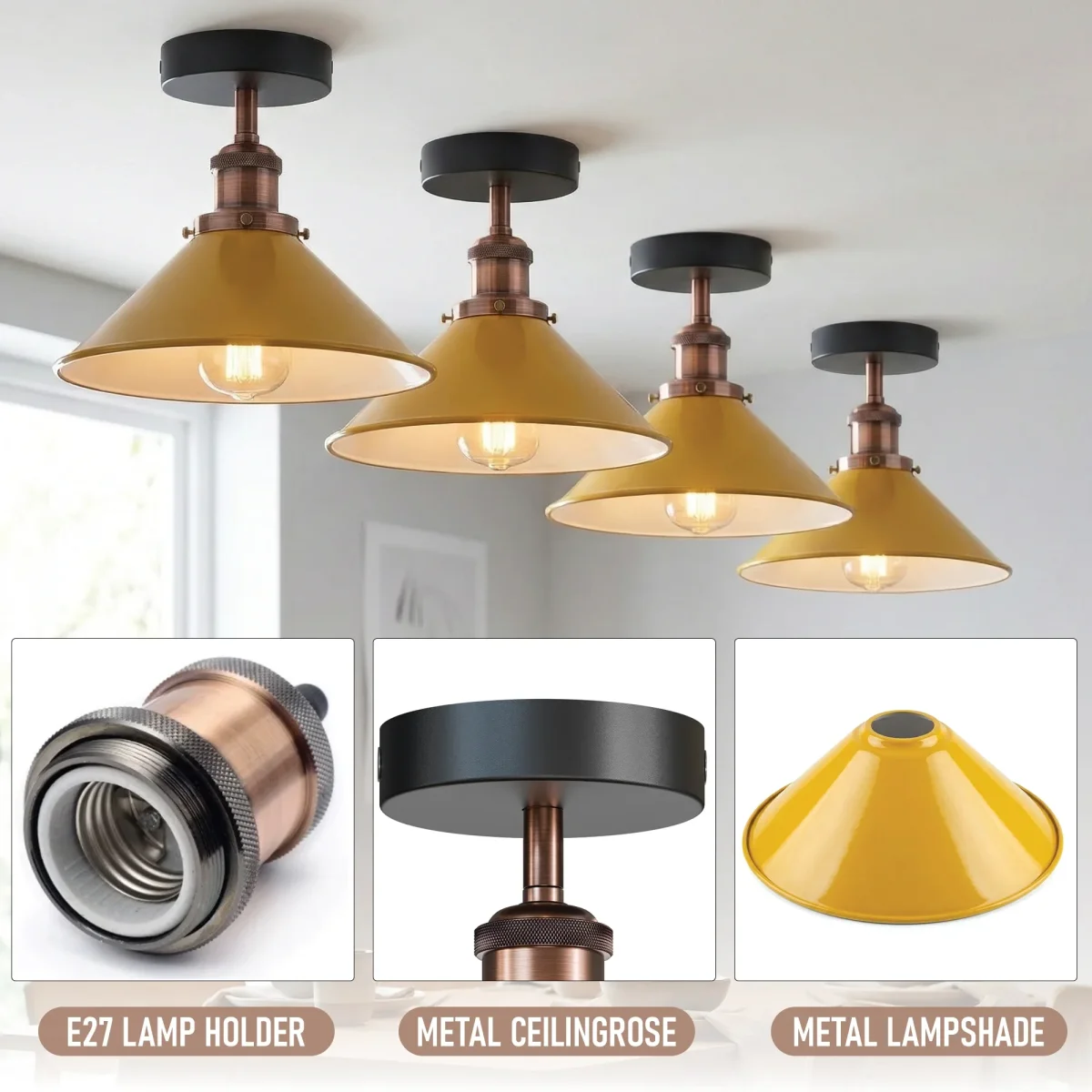 E27 Plafondlampen Semi-inbouw ~5950 - Afbeelding 4