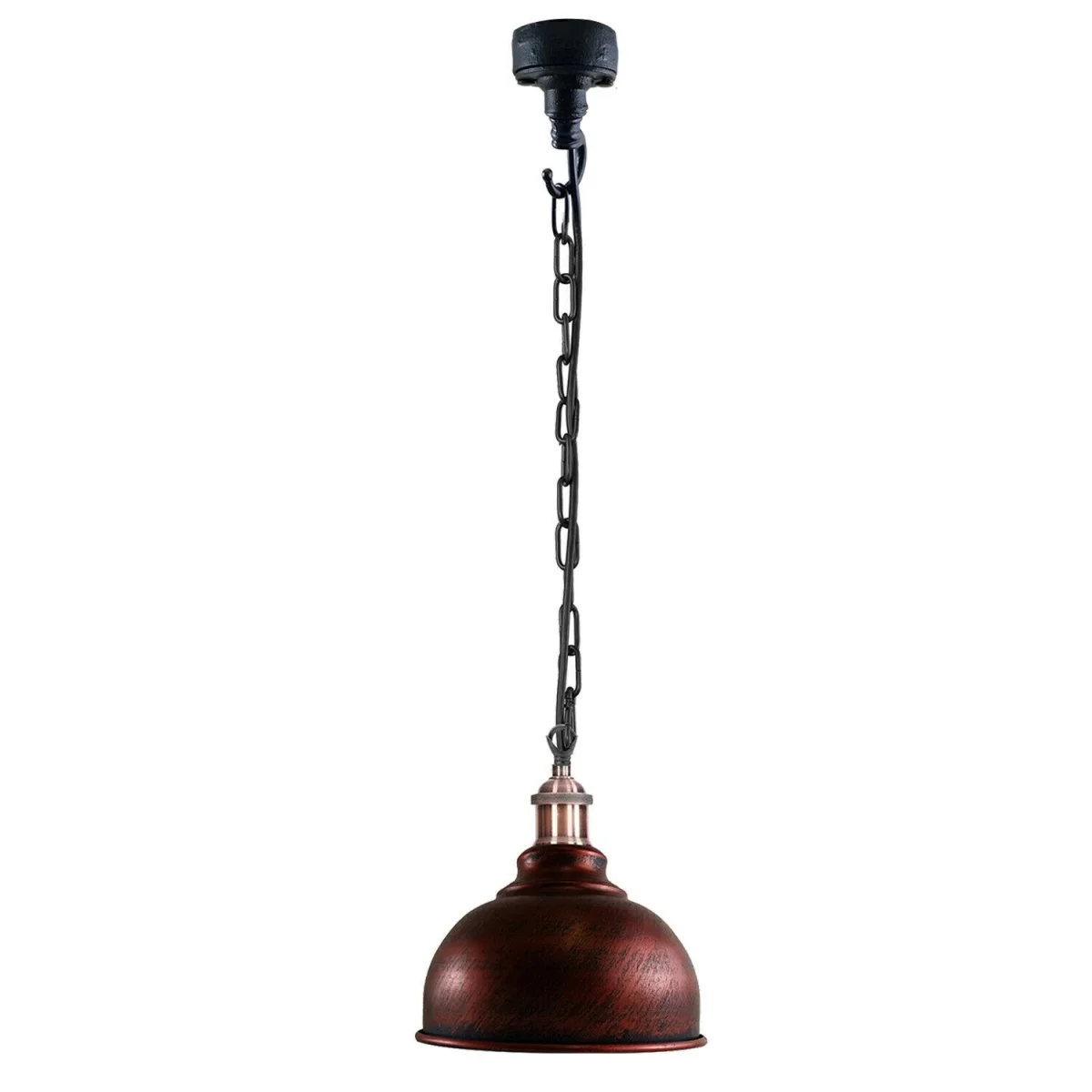 Industriële vintage plafondlamp, rustieke rode metalen buis, retro hanglamp~1258