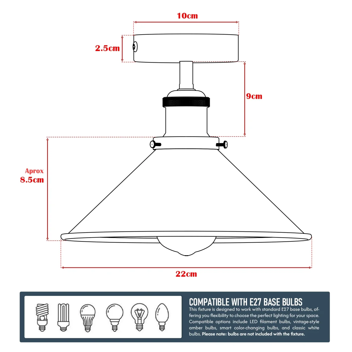 E27 Plafondlampen Semi-inbouw ~5950 - Afbeelding 3