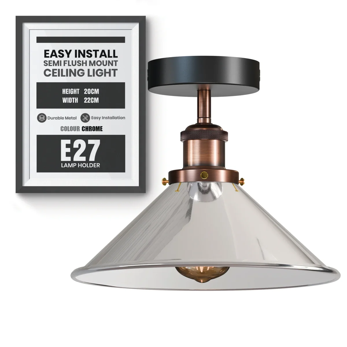 E27 Plafondlampen Semi-inbouw ~5950 - Afbeelding 7