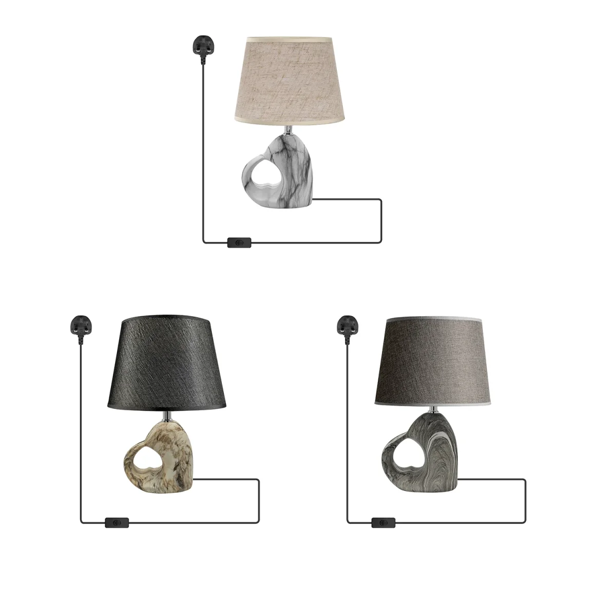 Moderne zwarte keramische bureaulamp voor thuis en kantoor ~5165 - Afbeelding 6