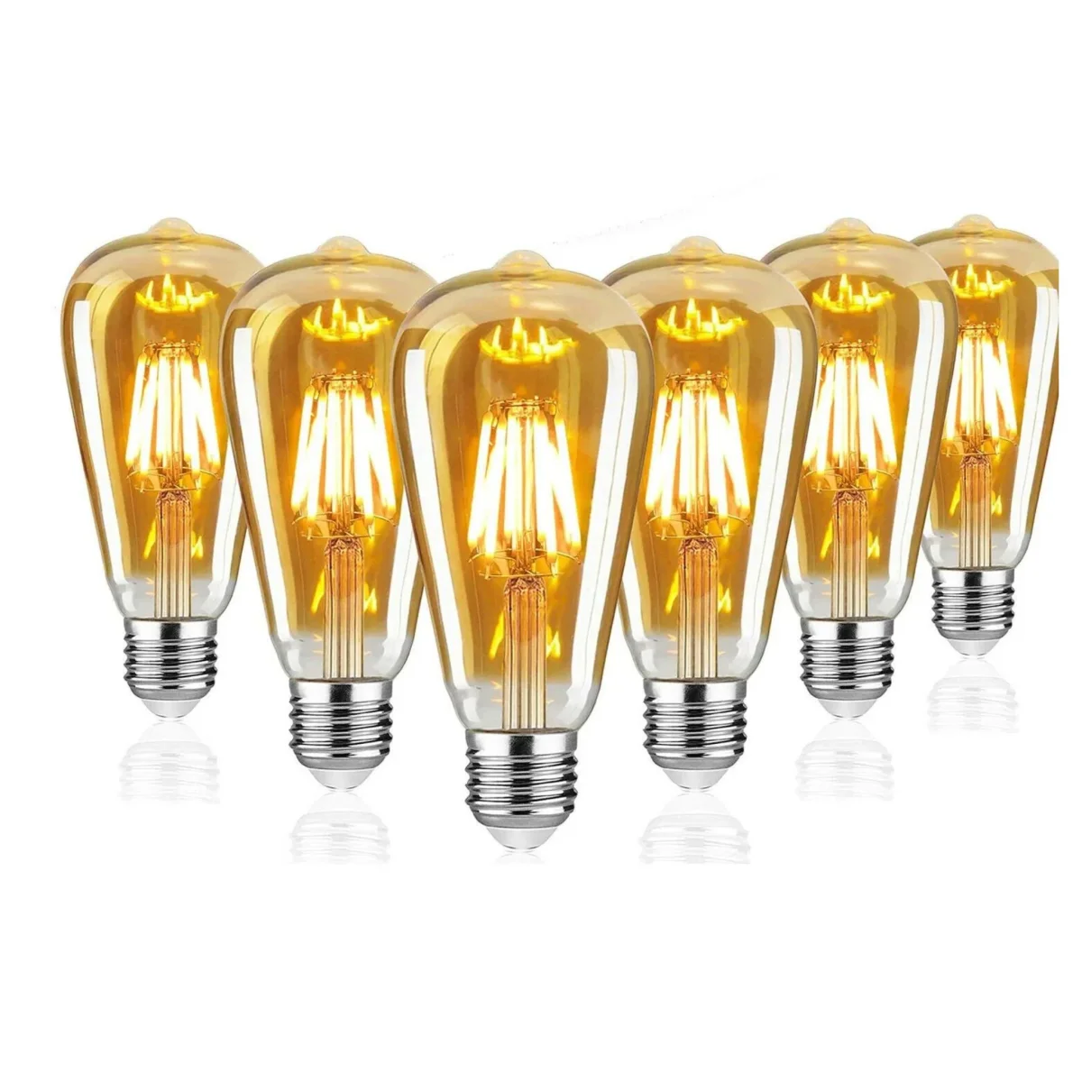 6-pack 8W vintage E27-fitting filament LED Edison-lamp dimbaar decoratief~4162 - Afbeelding 2