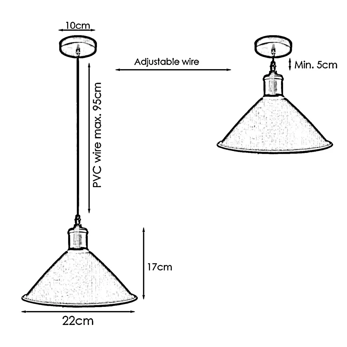 Witte hanglamp Industriële stijl Decoratieve plafondlamp~1541 - Afbeelding 4