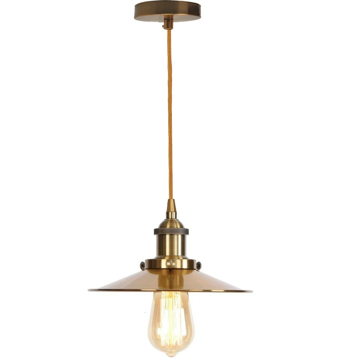 Vintage industriële metalen plafondlamp met kap, moderne hangende retrolamp~2166 - Afbeelding 2