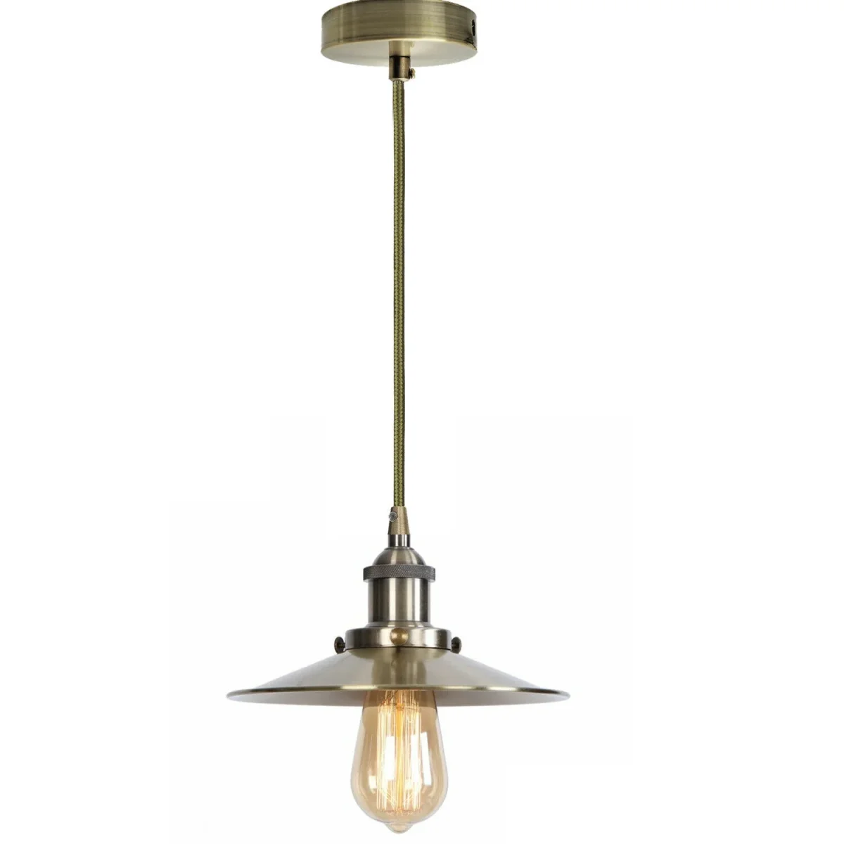 Vintage industriële metalen plafondlamp met kap, moderne hangende retrolamp~2166 - Afbeelding 4