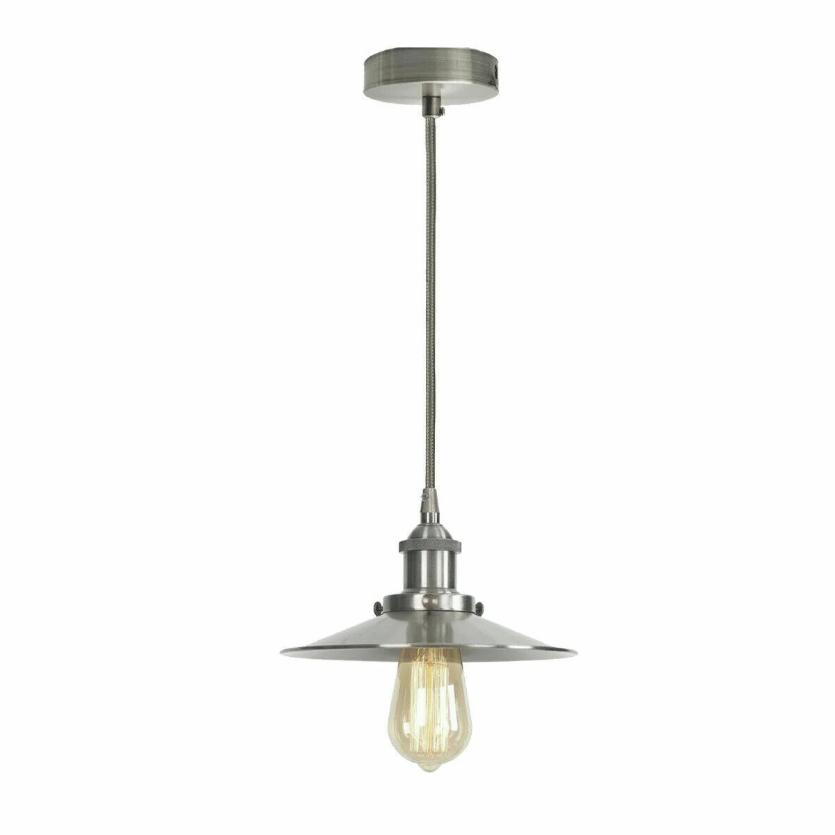 Vintage industriële metalen plafondlamp met kap, moderne hangende retrolamp~2166 - Afbeelding 5