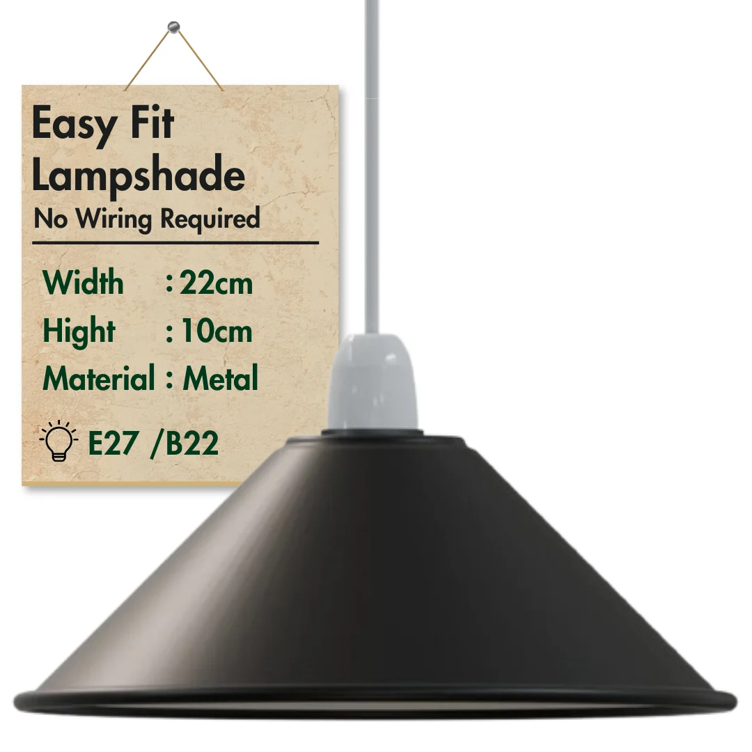 LEDSone industriële vintage metalen kegelvormige hanglamp lampenkap~1449 - Afbeelding 7