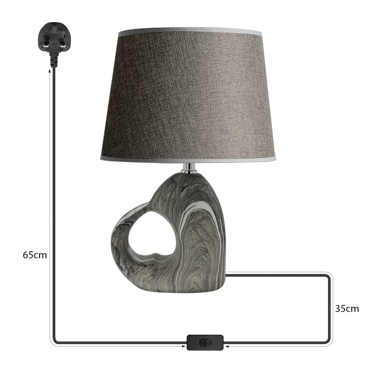 Moderne zwarte keramische bureaulamp voor thuis en kantoor ~5165 - Afbeelding 4