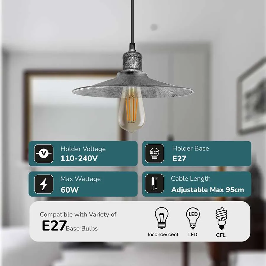 Enkele hanglamp Verstelbare hoogte met metalen kegelvormige kap~ 5137 - Afbeelding 7