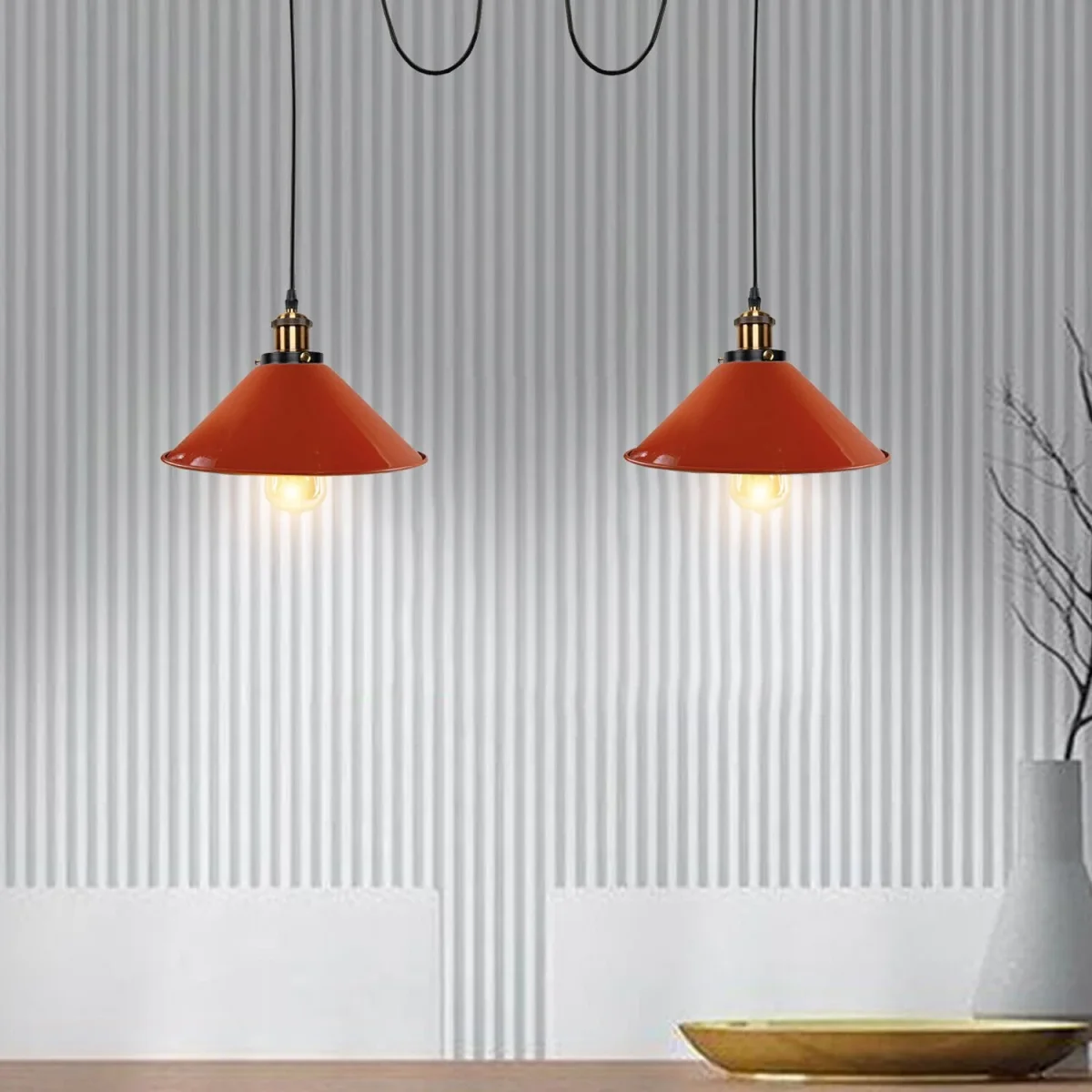 Industriële retro hanglamp met 2 lampen ~5330