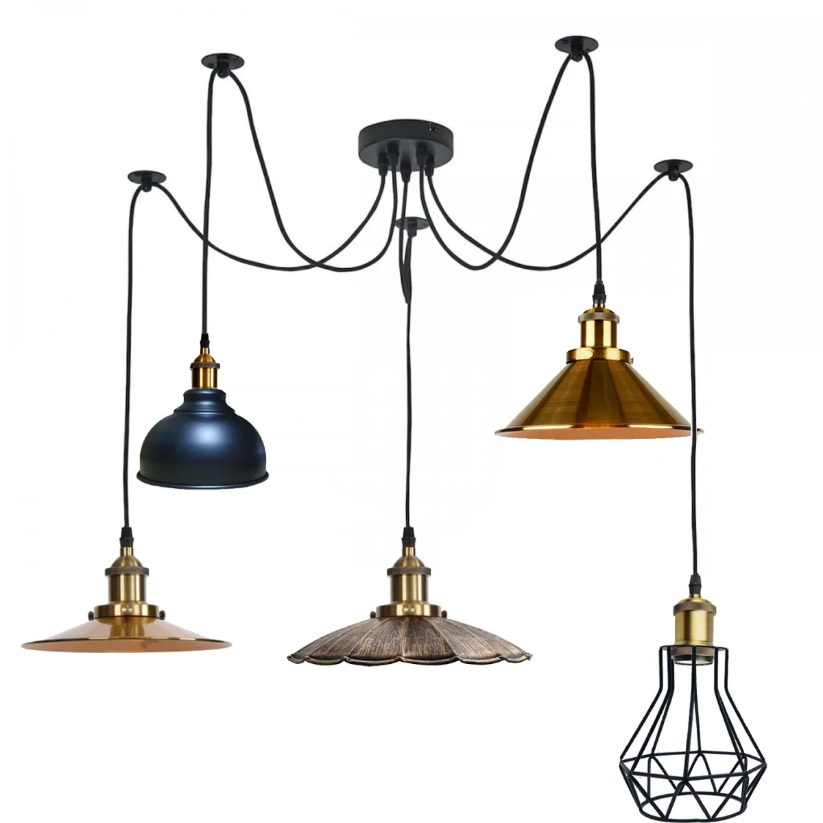 Moderne plafondlamp met meerdere armen, Spider Lamp~1167 - Afbeelding 9