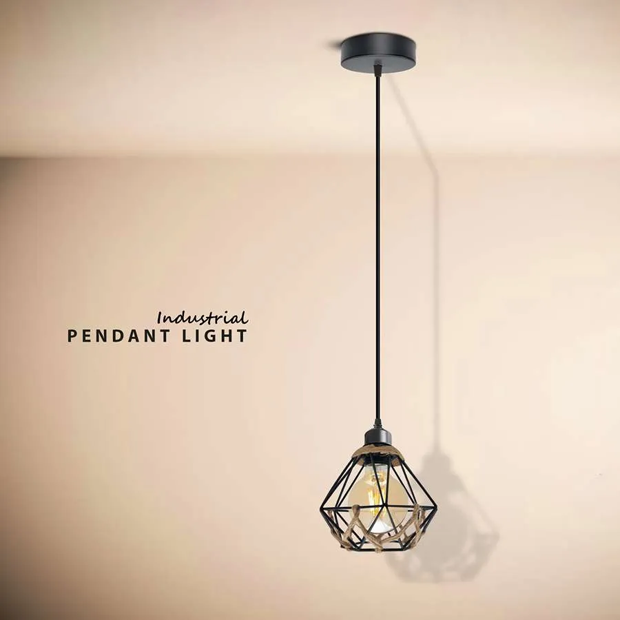 Industriële kooivormige hanglamp voor café, bar en restaurant ~ 5134 - Afbeelding 2