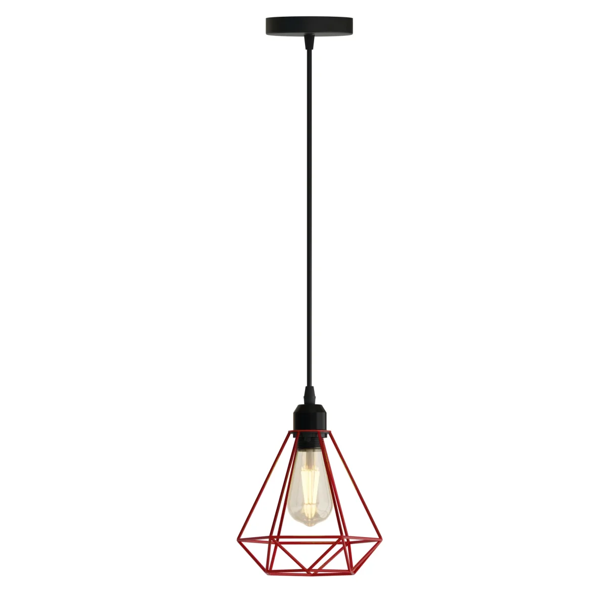 Industriële metalen draadkooi E27 hanglamp~4489 - Afbeelding 2