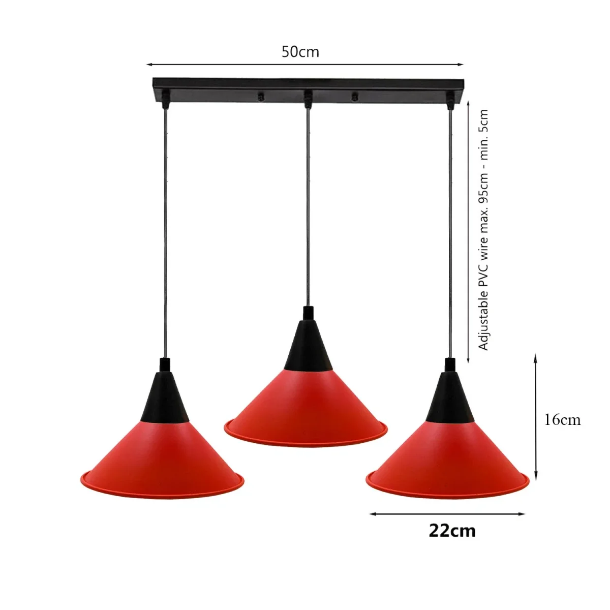 Modern 3 Head Multi colour Ceiling Pendant lighting fixtures~6196 - Afbeelding 5