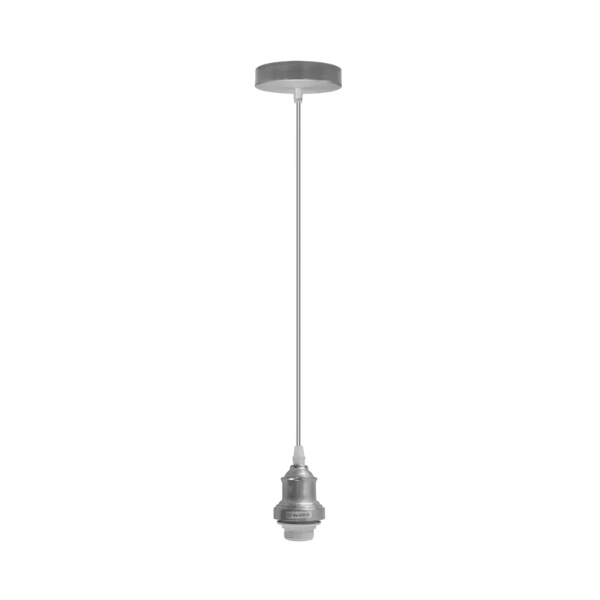 Hanglamp E27 set satijnnikkel lampvoet UK~5888 - Afbeelding 4