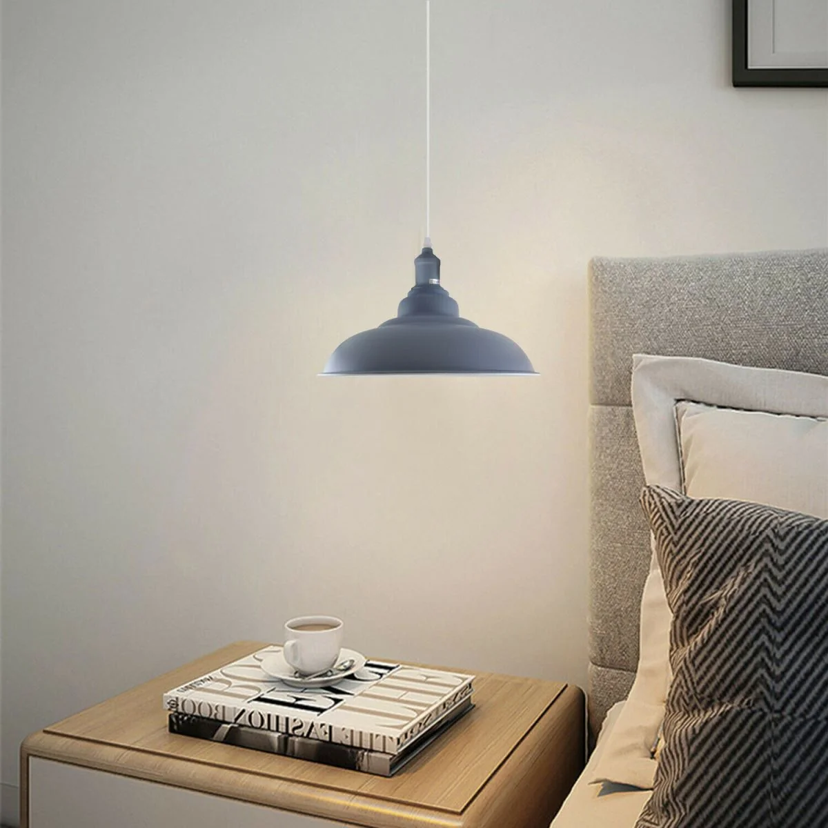 Grijze moderne industriële retro lampenkap hanglamp~1644 - Afbeelding 5