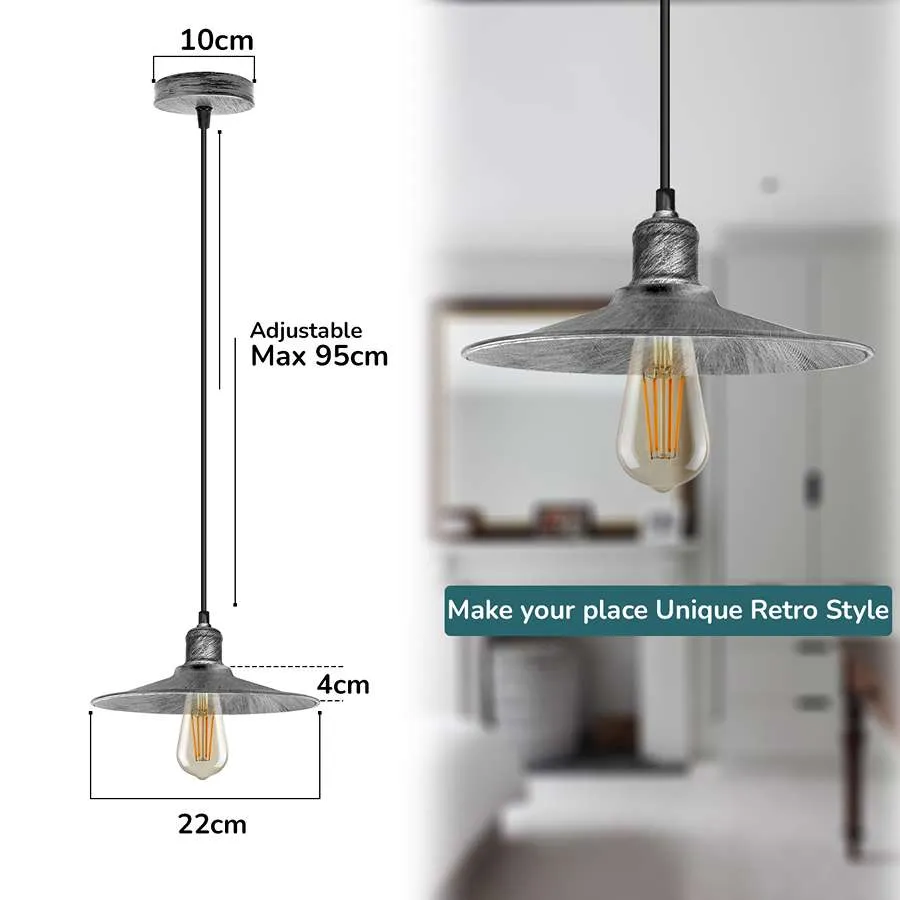 Enkele hanglamp Verstelbare hoogte met metalen kegelvormige kap~ 5137 - Afbeelding 4