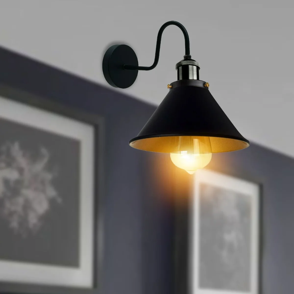 Vintage industriële wandlampen slaapkamer woonkamer ~3388 - Afbeelding 5