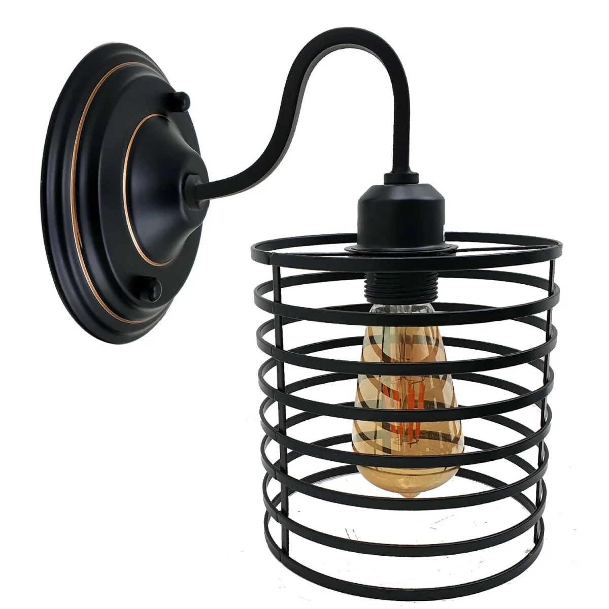 Vintage industriële E27-fitting wandlamp, retro loftarmatuur voor op de veranda ~ 2369 - Afbeelding 4
